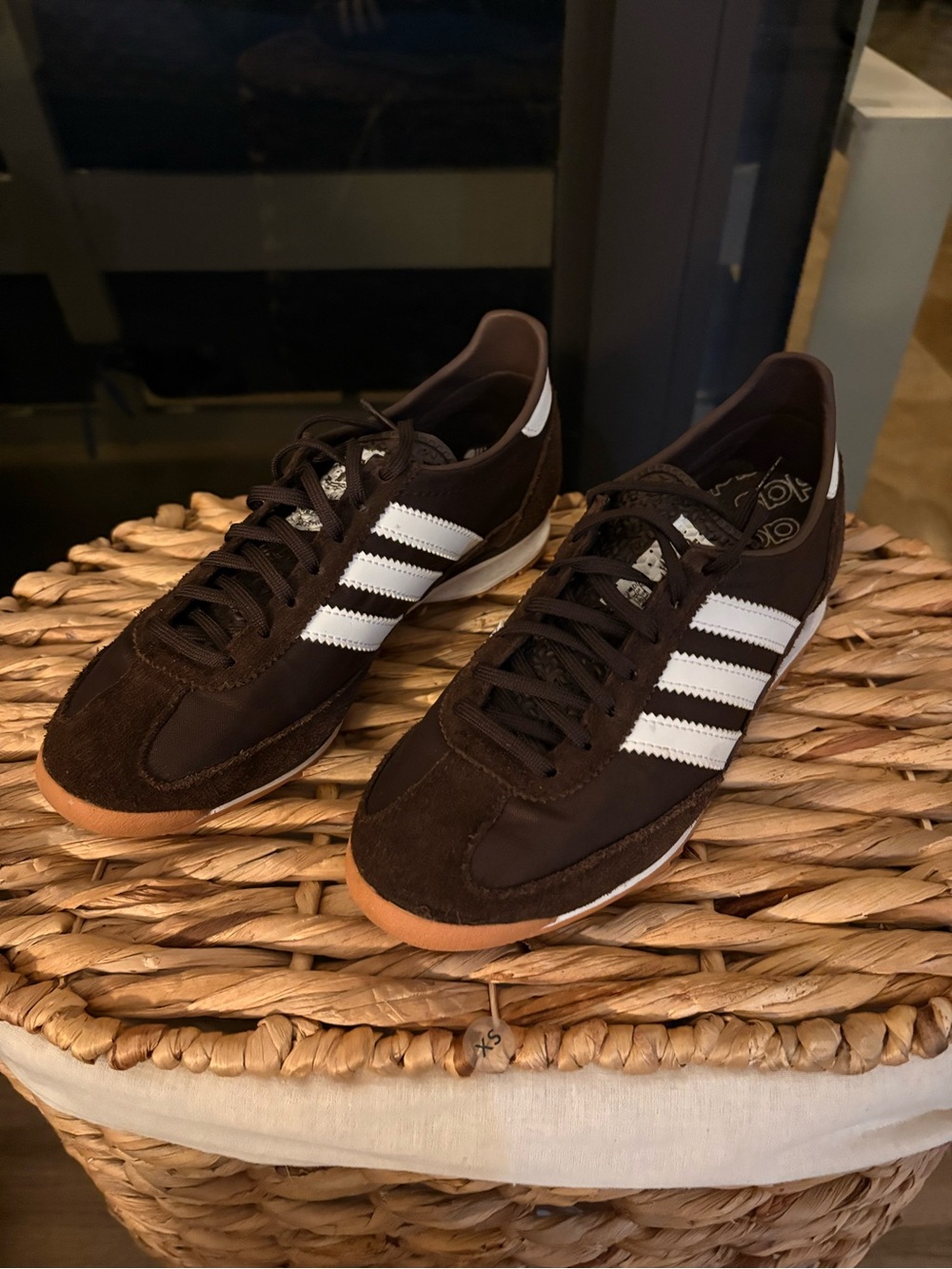 adidas Men’s Brown Sneakers with White Stripes